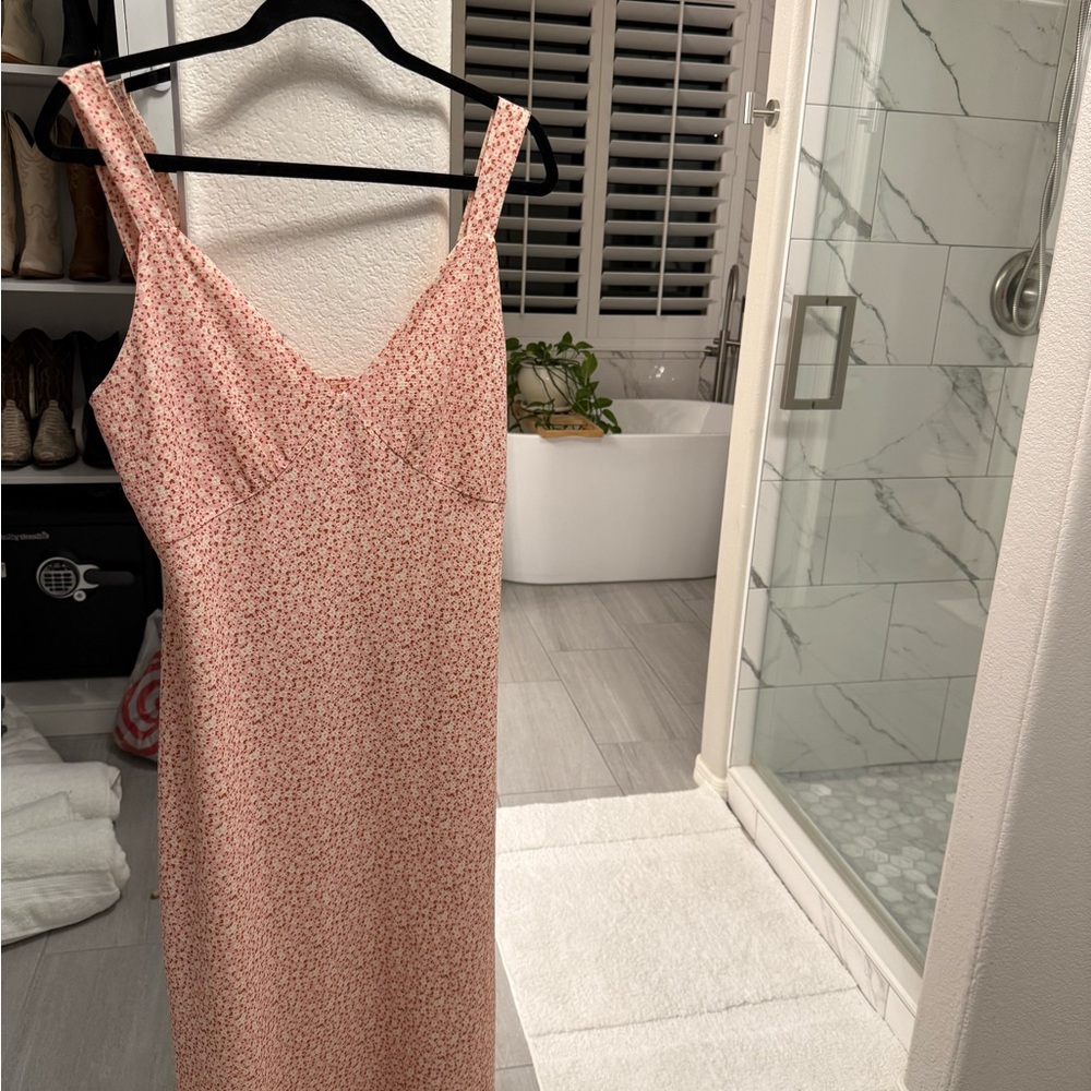 Charlie Holiday Pink and Cream Patterned Dress
